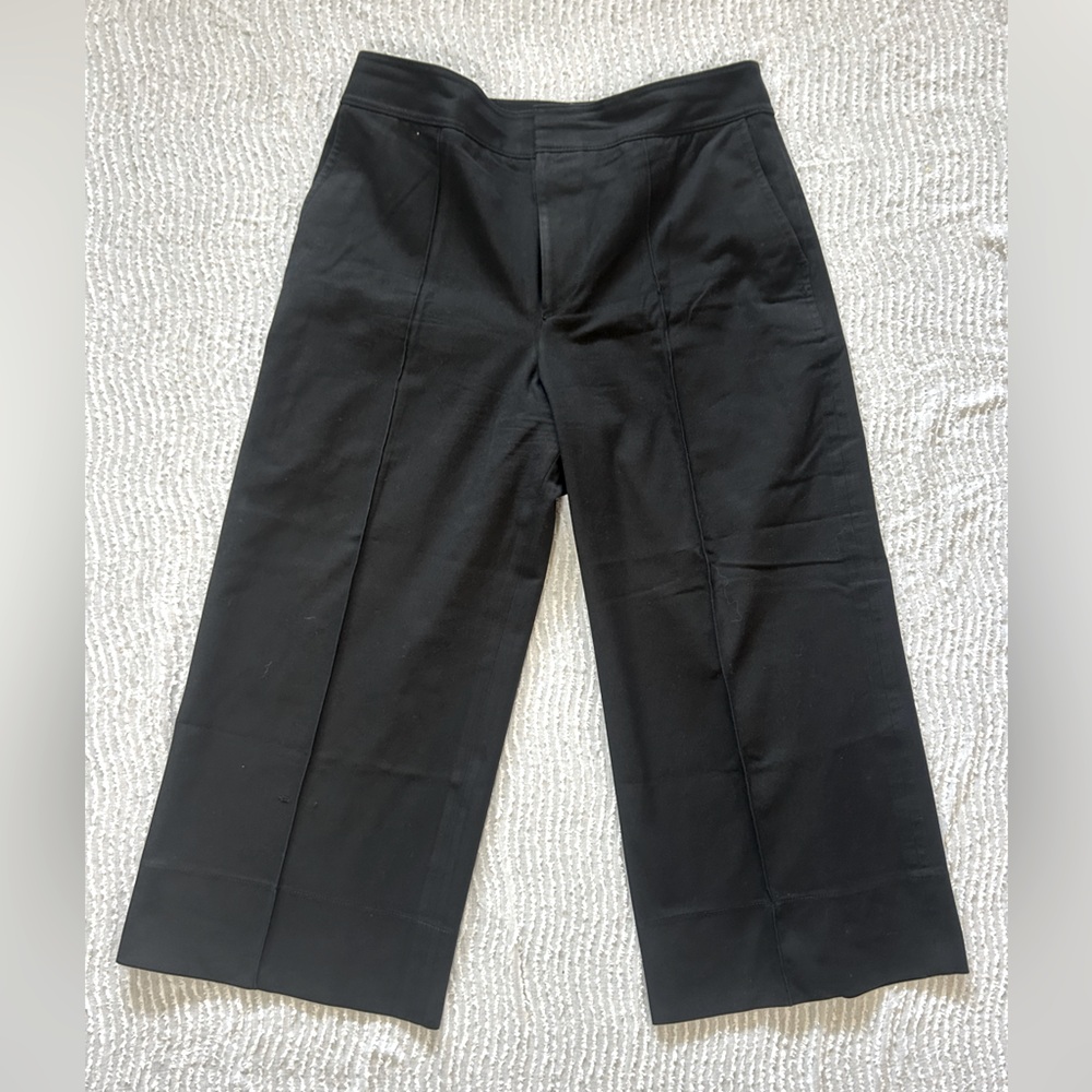 Club Monaco Black Wide Leg Pants Size 12 Casual Business Slacks (tiny hole)